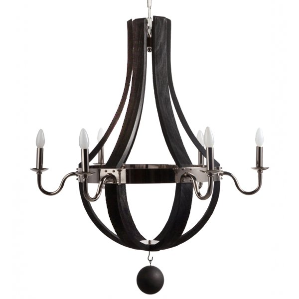 Люстра RH Wine Barrel chandelier Polished nickel Черный в Нижнем Новгороде | Loft Concept 