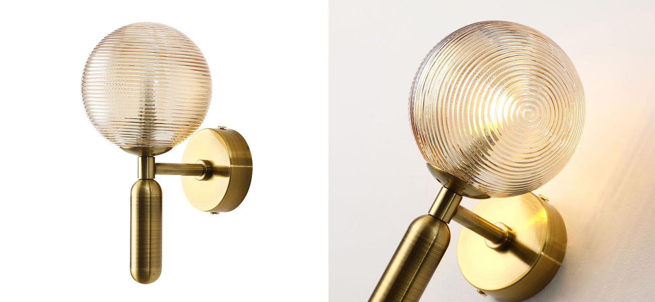 Бра с круглым рельефным плафоном Perforated Glass - фото