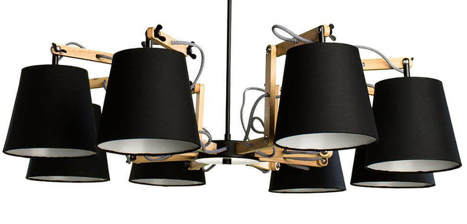 Люстра Woodland Pendant 8 Black - фото №1