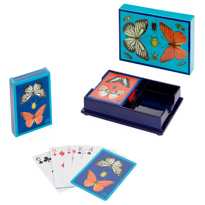 Игральные карты BOTANIST LACQUER CARD SET  Jonathan Adler Синий Голубой Мульти в Нижнем Новгороде | Loft Concept 