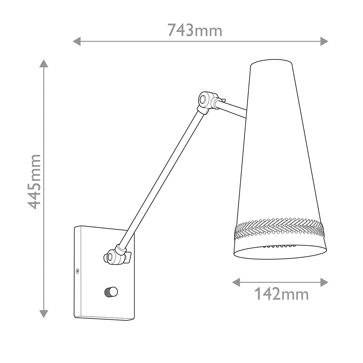 Бра черного цвета с конусным металлическим плафоном Alora в Нижнем Новгороде