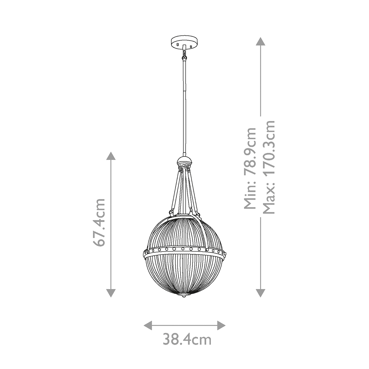 Подвесной светильник с рифленым стеклянным плафоном в форме шара Kichler в Нижнем Новгороде