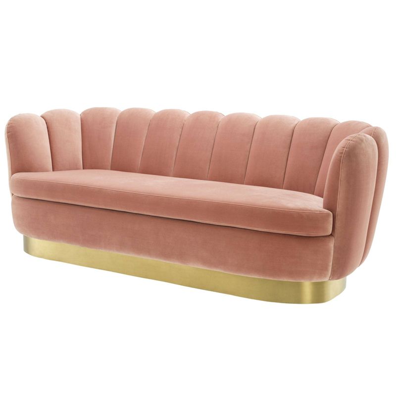 Диван Eichholtz Sofa Mirage nude Розовый пастельный Латунь в Нижнем Новгороде | Loft Concept 