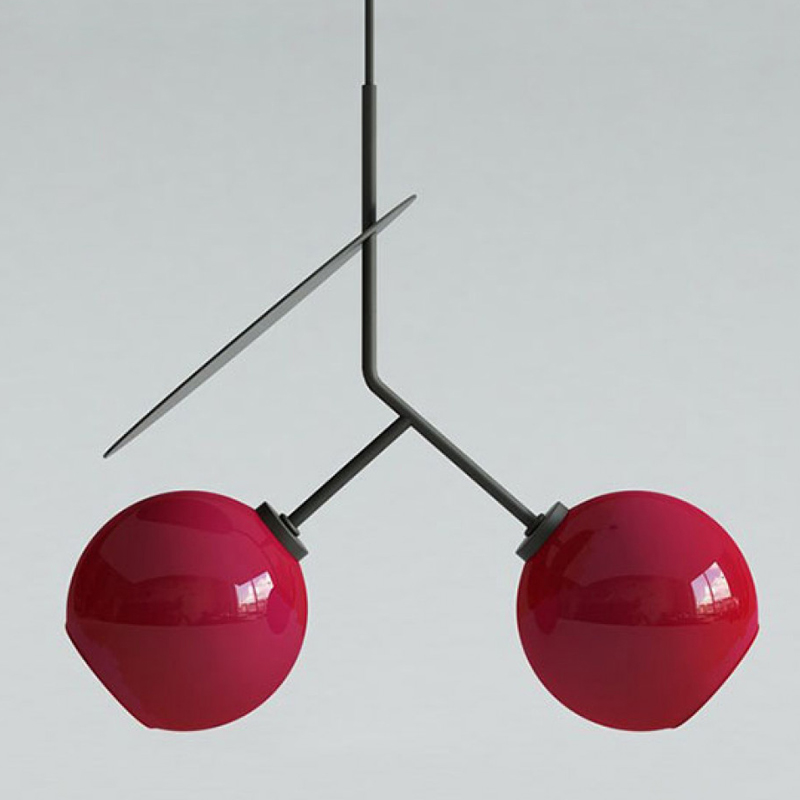 Подвесной светильник Cherry Pendant Double Red Красный Черный в Нижнем Новгороде | Loft Concept 