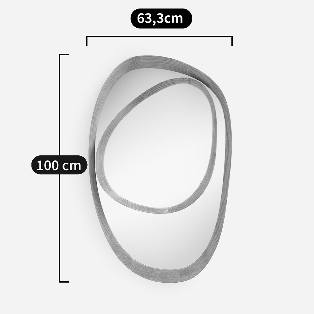 Ассиметричное зеркало в дубовой раме Infinity Symbol в Нижнем Новгороде