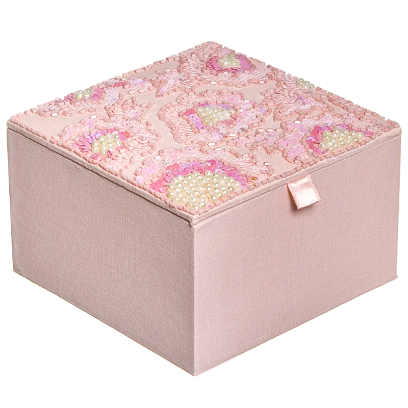 Шкатулка с вышивкой из бисера Fleur Beads Embroidery Box Розовый в Нижнем Новгороде | Loft Concept 