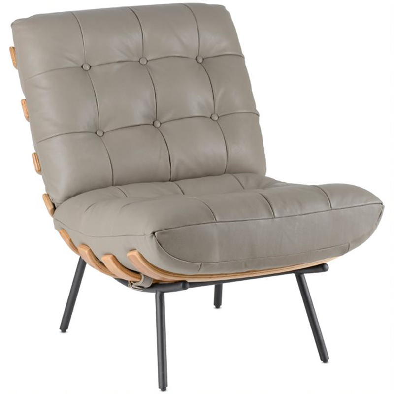 Кресло Philbert Chair grey leather Серый в Нижнем Новгороде | Loft Concept 