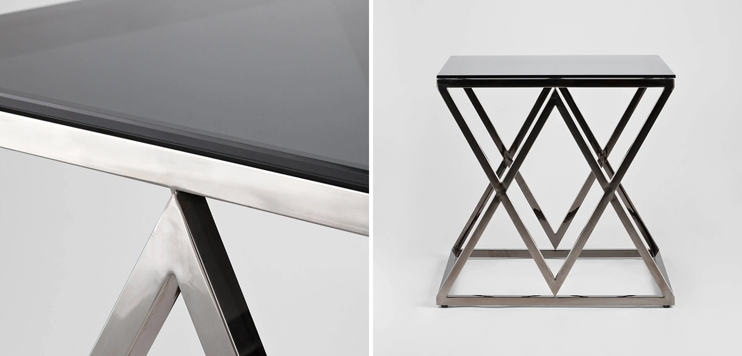 Стол приставной Geometry Rhombus Dark Chrome - фото
