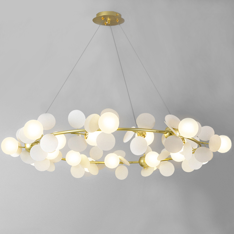 Люстра MATISSE Chandelier circle white Золотой Белый в Нижнем Новгороде | Loft Concept 