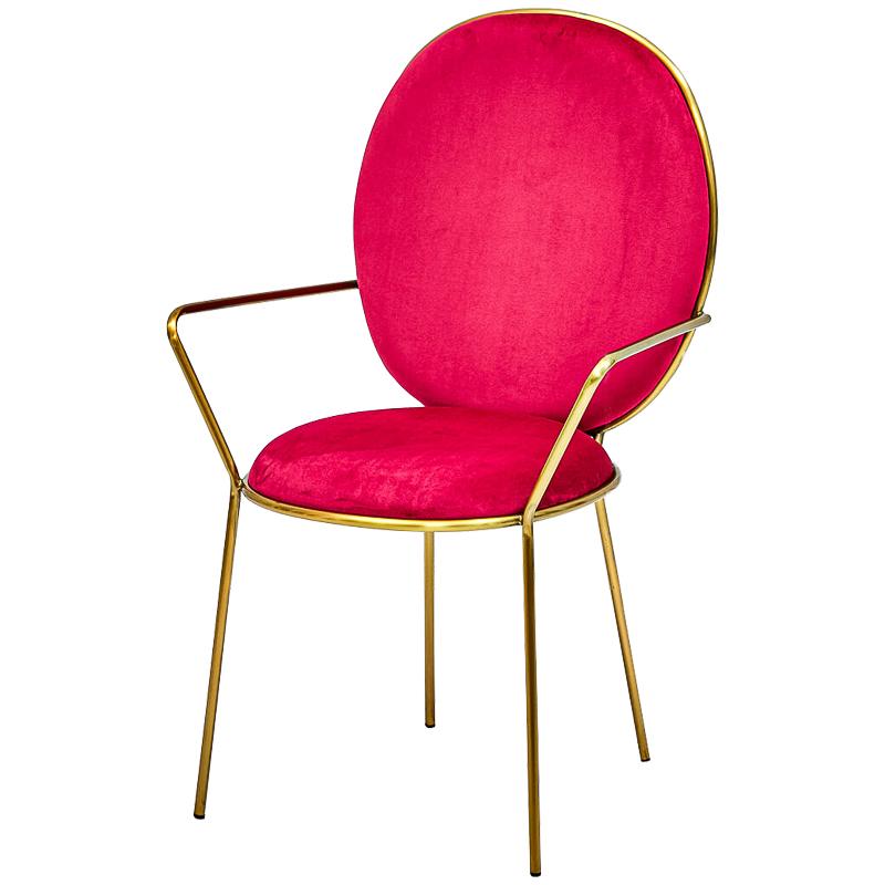 Стул с подлокотниками STAY Chair Fuchsia Фуксия Глянцевое золото в Нижнем Новгороде | Loft Concept 