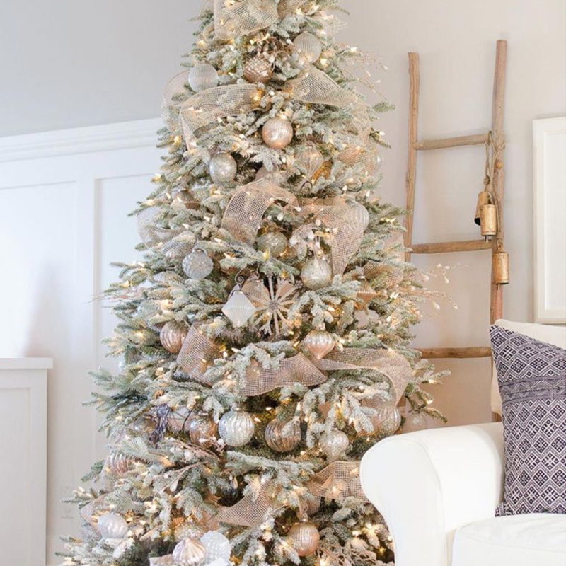 Дизайнерская Ель с Нежно-Розовым Декором Премиум Christmas Tree Pink and Silver Розовый пастельный Серебряный в Нижнем Новгороде | Loft Concept 