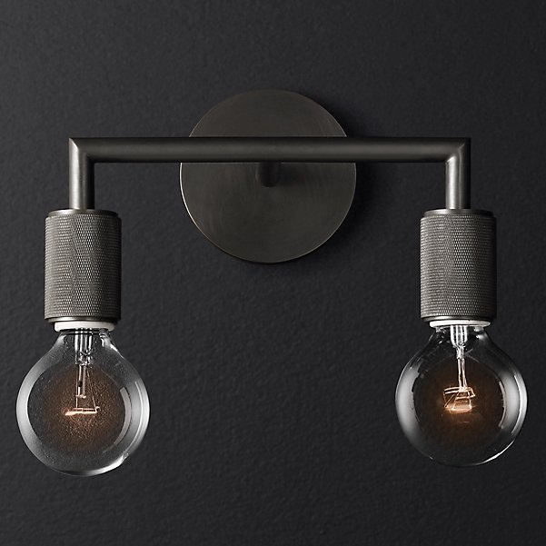 Бра RH Utilitaire Double Sconce Black Темная бронза в Нижнем Новгороде | Loft Concept 