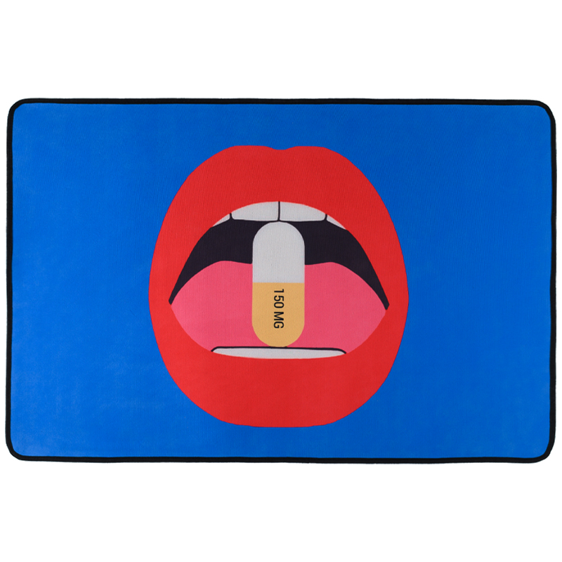 Ковер Red Lips Jonathan Adler Rug Синий Красный Розовый Желтый в Нижнем Новгороде | Loft Concept 