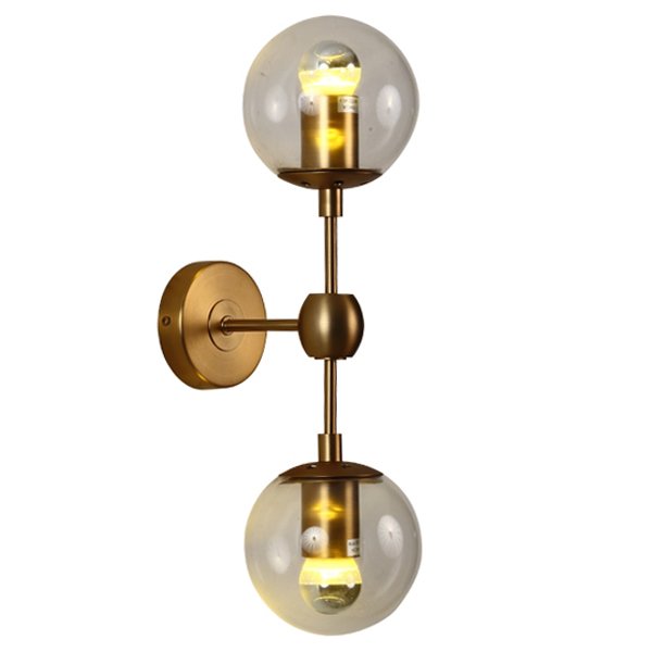 Бра Modo Sconce 2 Globes Gold Золотой Янтарь (Amber) Прозрачное Стекло в Нижнем Новгороде | Loft Concept 