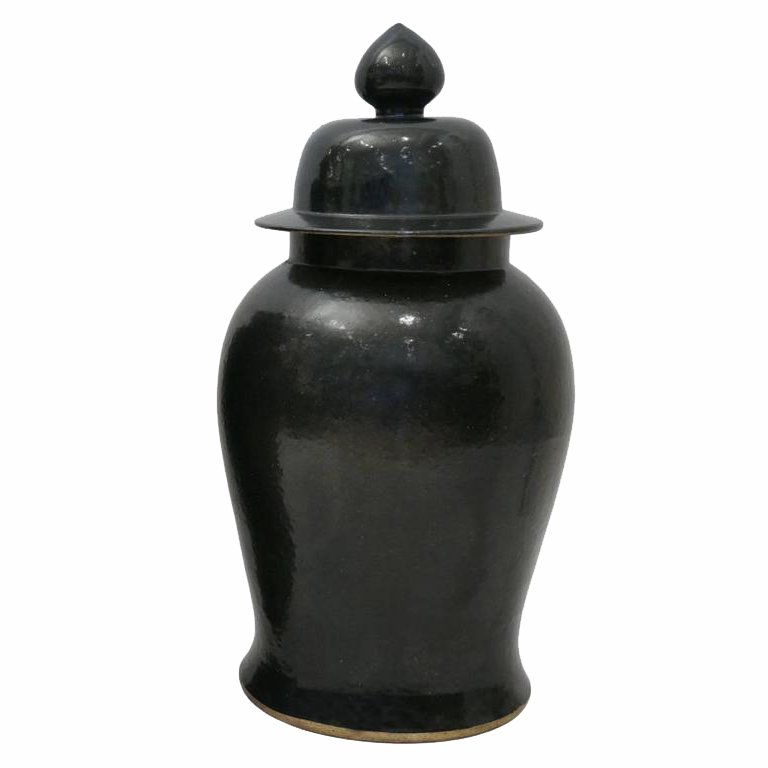 Ваза Black Ceramic Chinese Jars with Lids Черный в Нижнем Новгороде | Loft Concept 