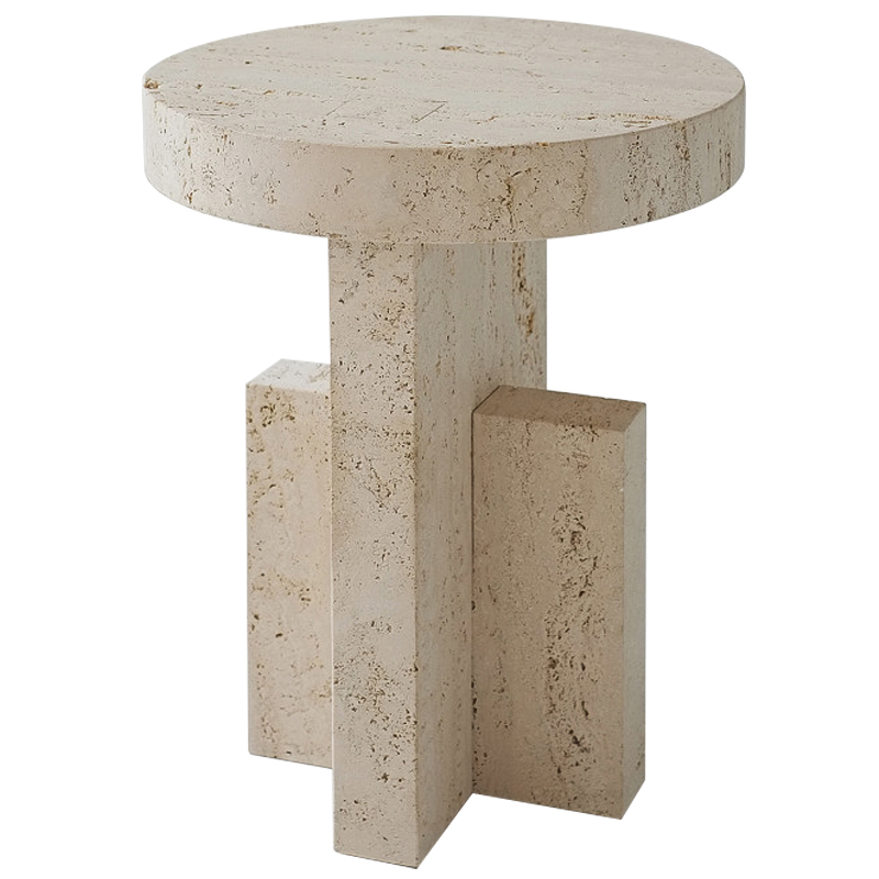 Приставной стол Clarence Travertine Side Table Бежевый в Нижнем Новгороде | Loft Concept 