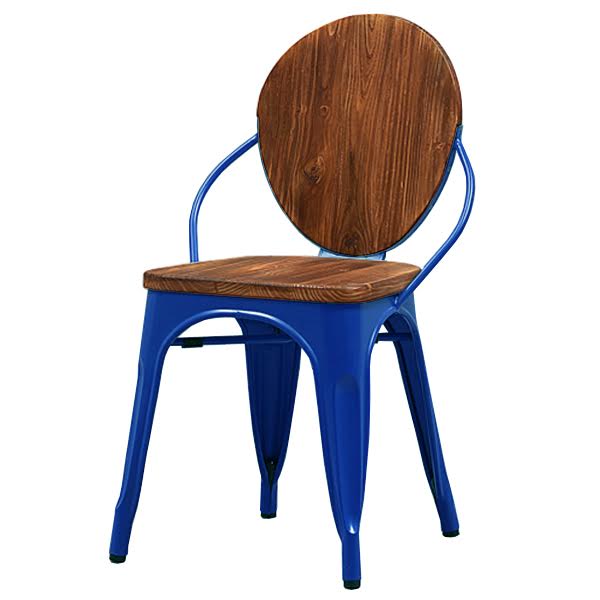 Стул Tolix chair Wooden Blue Дуб темный Синий в Нижнем Новгороде | Loft Concept 