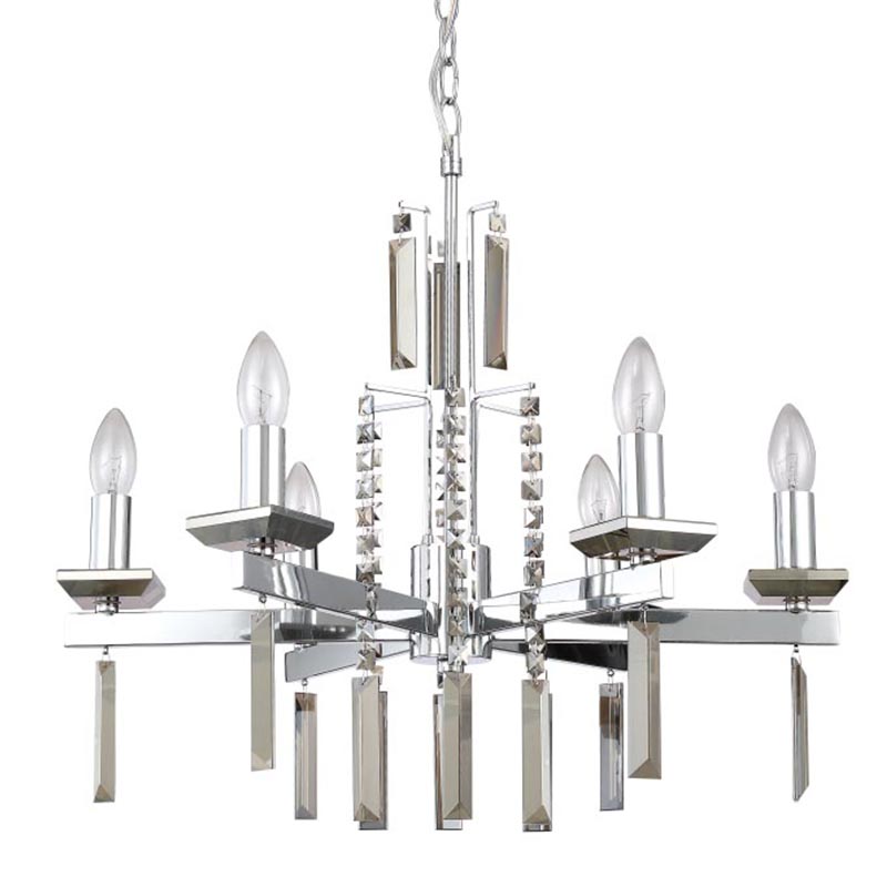 Люстра Vivien Crystal Chrome Chandelier 6 Хром Серый в Нижнем Новгороде | Loft Concept 