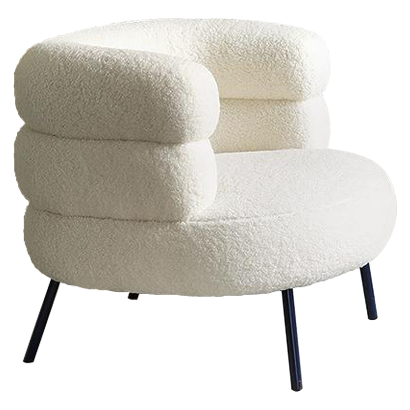 Кресло Boyle White Boucle Armchair Белый Черный в Нижнем Новгороде | Loft Concept 