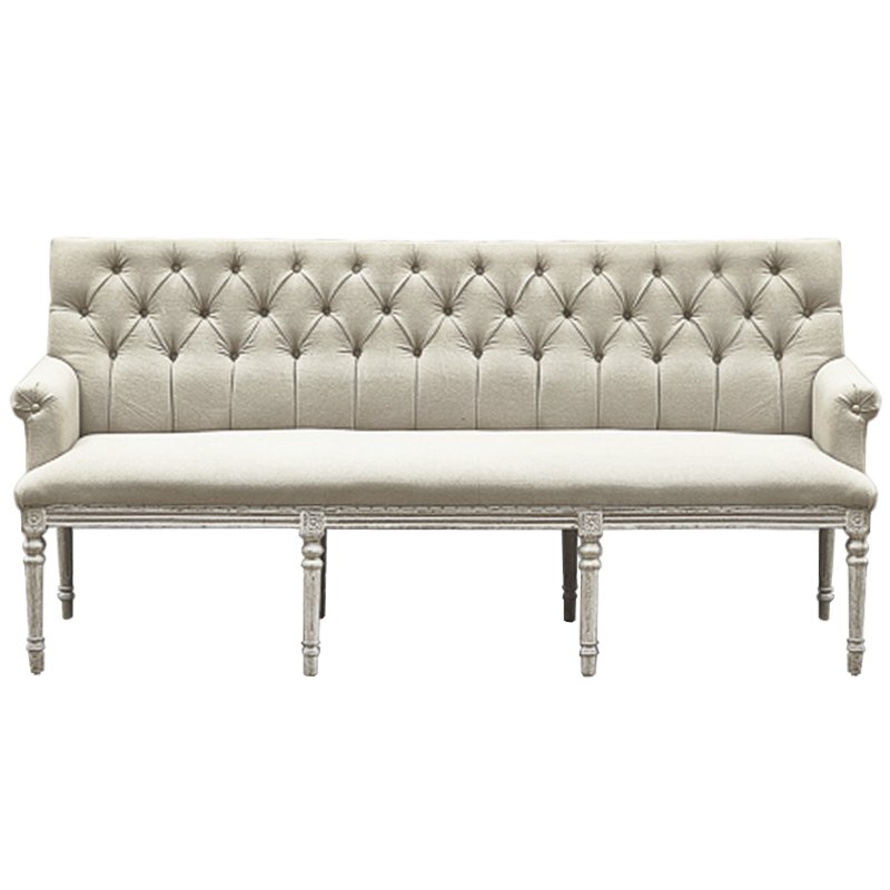 Диван Luxe Soho Dining Bench Sofa ivory ( слоновая кость ) Дерево Серый в Нижнем Новгороде | Loft Concept 