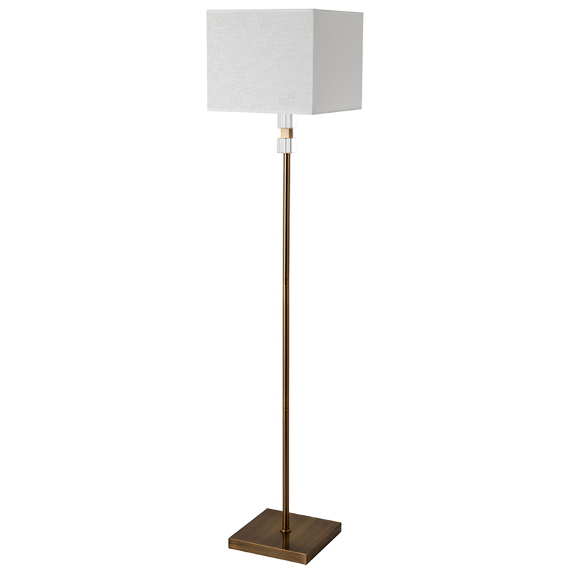 Торшер Tradonico Floor Lamp Brass Латунь Белый Прозрачный в Нижнем Новгороде | Loft Concept 