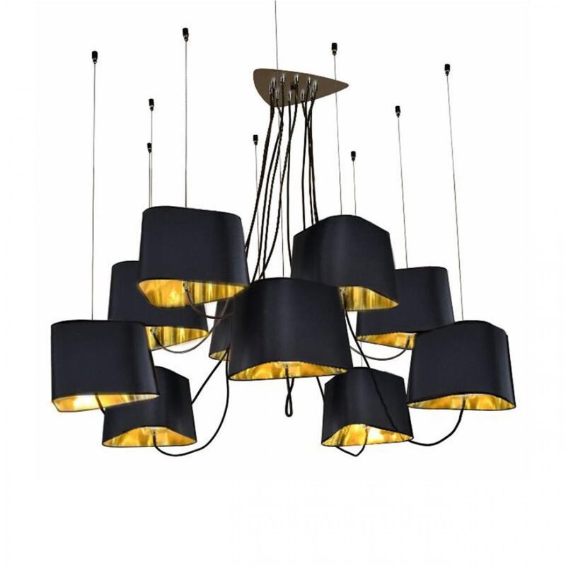 Люстра Designheure Lighting Black 10 плафонов Черный Золотой в Нижнем Новгороде | Loft Concept 