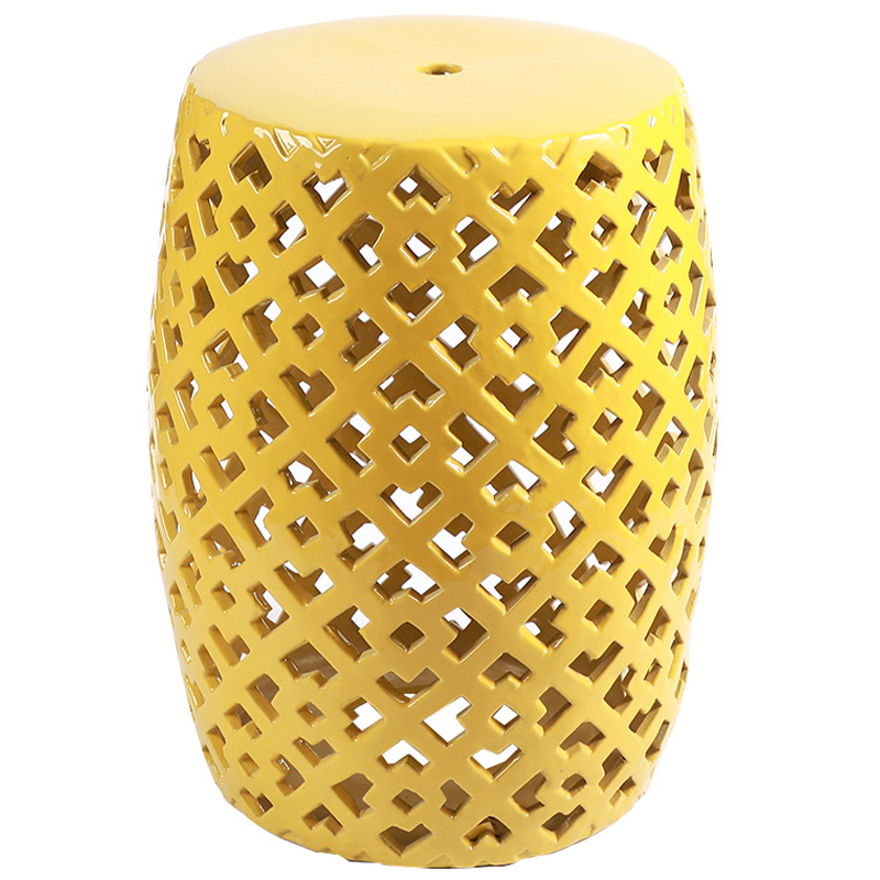 Керамический табурет Yellow Ornament Ceramic Stool Желтый в Нижнем Новгороде | Loft Concept 