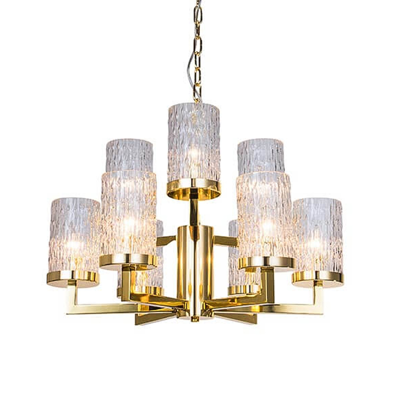 Люстра Estebe Glass Gold Chandelier 9 Прозрачный Золотой в Нижнем Новгороде | Loft Concept 