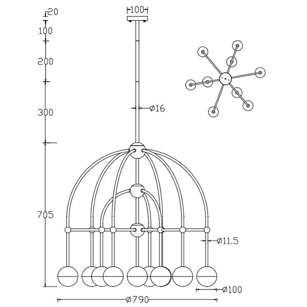 Люстра Heidy Chrome Chandelier 10 в Нижнем Новгороде