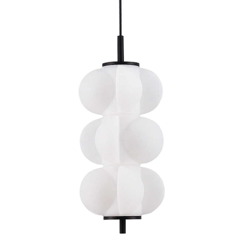 Светодиодный подвесной светильник геометрической формы с белым воздушным плафоном Glowing Cloud Белый Черный в Нижнем Новгороде | Loft Concept 