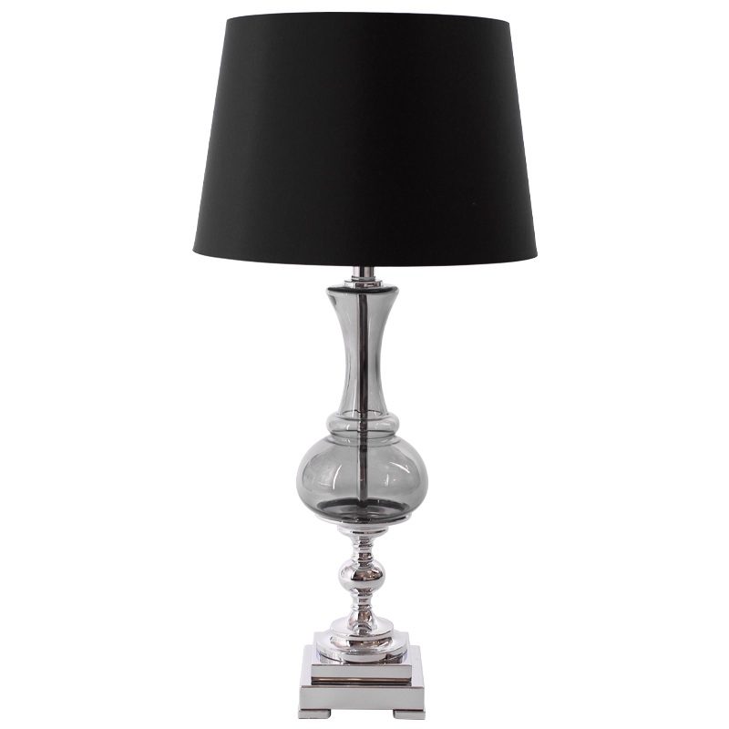 Настольная лампа Renard Table Lamp Black с абажуром Черный Стекло Смок в Нижнем Новгороде | Loft Concept 