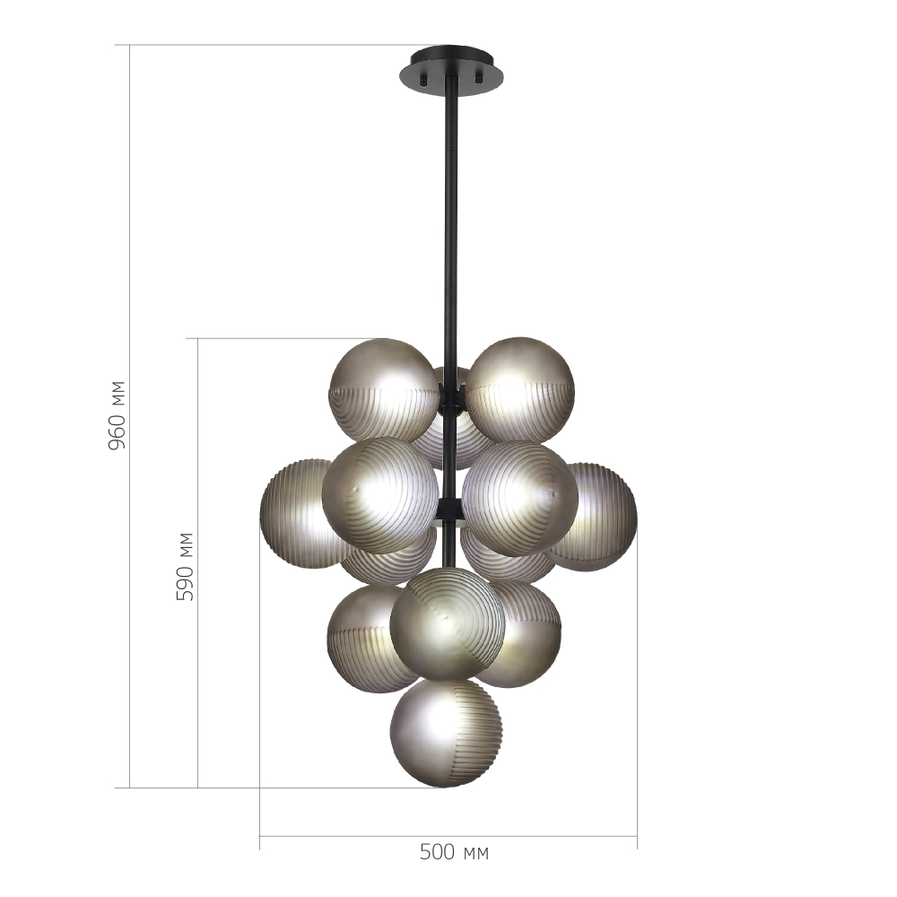 Люстра в форме виноградой грозди Inflorescence в Нижнем Новгороде