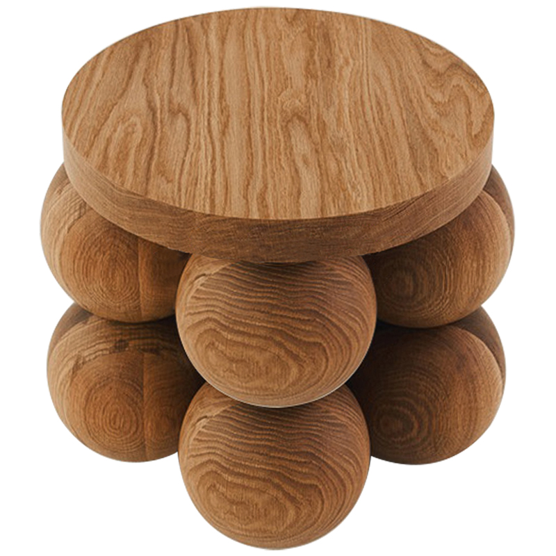 Приставной стол деревянный Wooden Spheres Unique Shaped Side Table Коричневый в Нижнем Новгороде | Loft Concept 