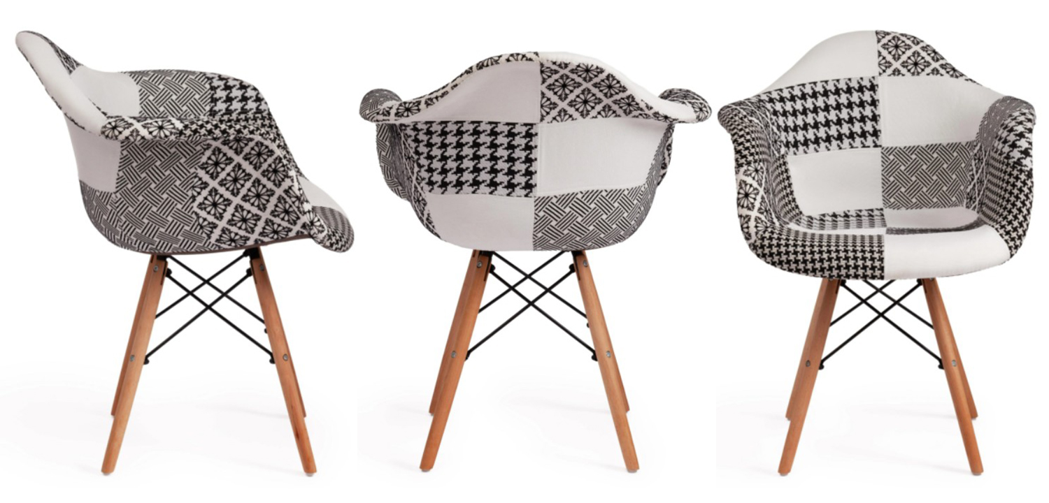Стул DAW black&white patchwork - фото