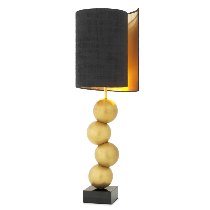 Настольная лампа Eichholtz Table Lamp Aerion Brass Черный Латунь Античная полированная Черный Мрамор Nero в Нижнем Новгороде | Loft Concept 