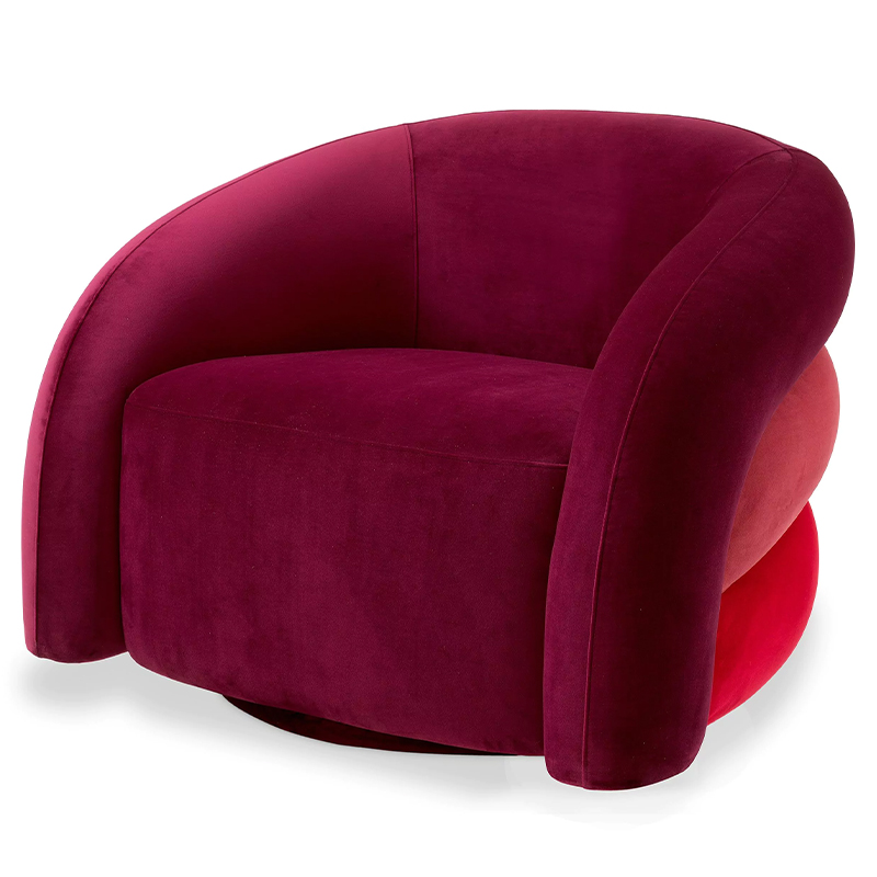 Кресло Eichholtz Chair Novelle Bordeaux Red Velvet Бургундский красный Коралловый Красный в Нижнем Новгороде | Loft Concept 