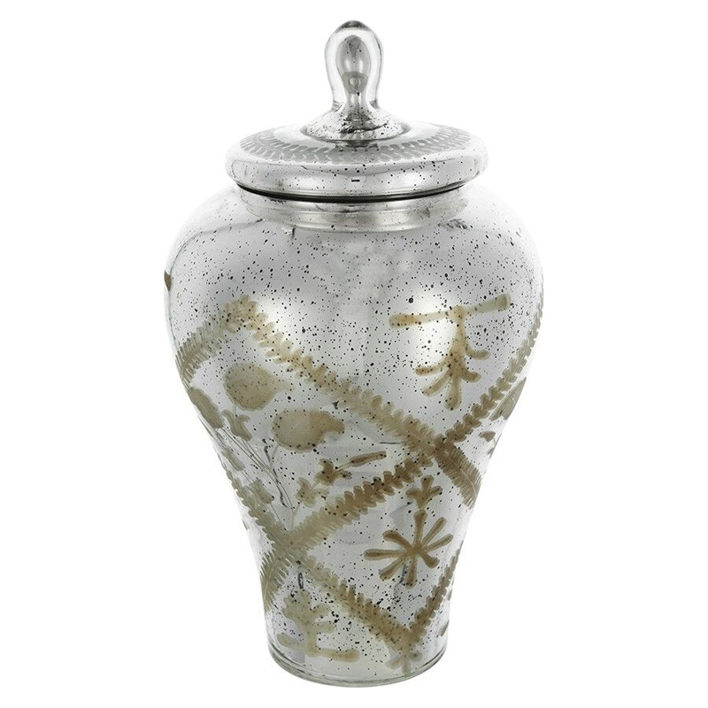 Ваза из стекла с крышкой и декоративными узорами Chinoiserie Ceramics Бежевый Античное зеркальное стекло Ваза из стекла с крышкой и декоративными узорами Chinoiserie Ceramics Бежевый Античное зеркальное стекло в Нижнем Новгороде | Loft Concept