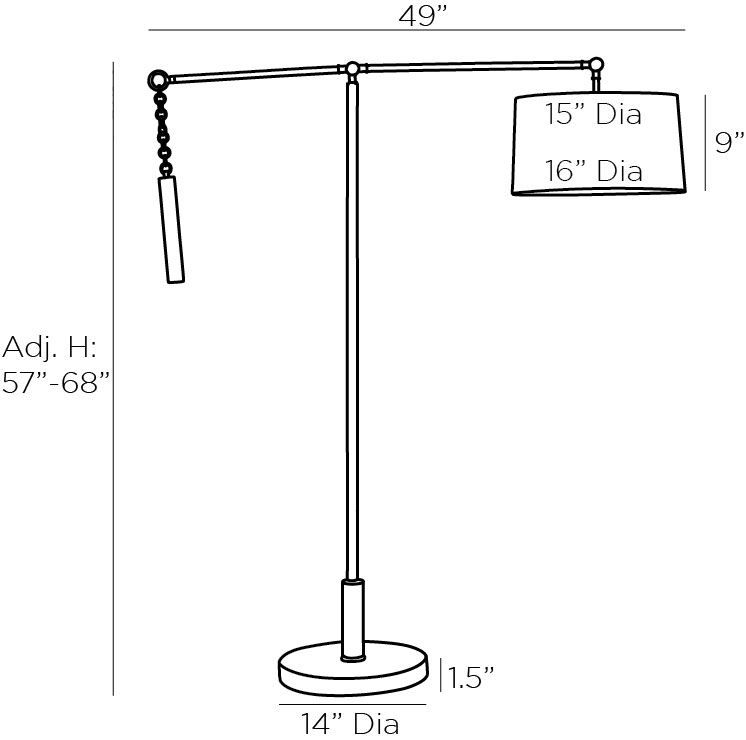 Торшер Arteriors NEWARK FLOOR LAMP Black в Нижнем Новгороде