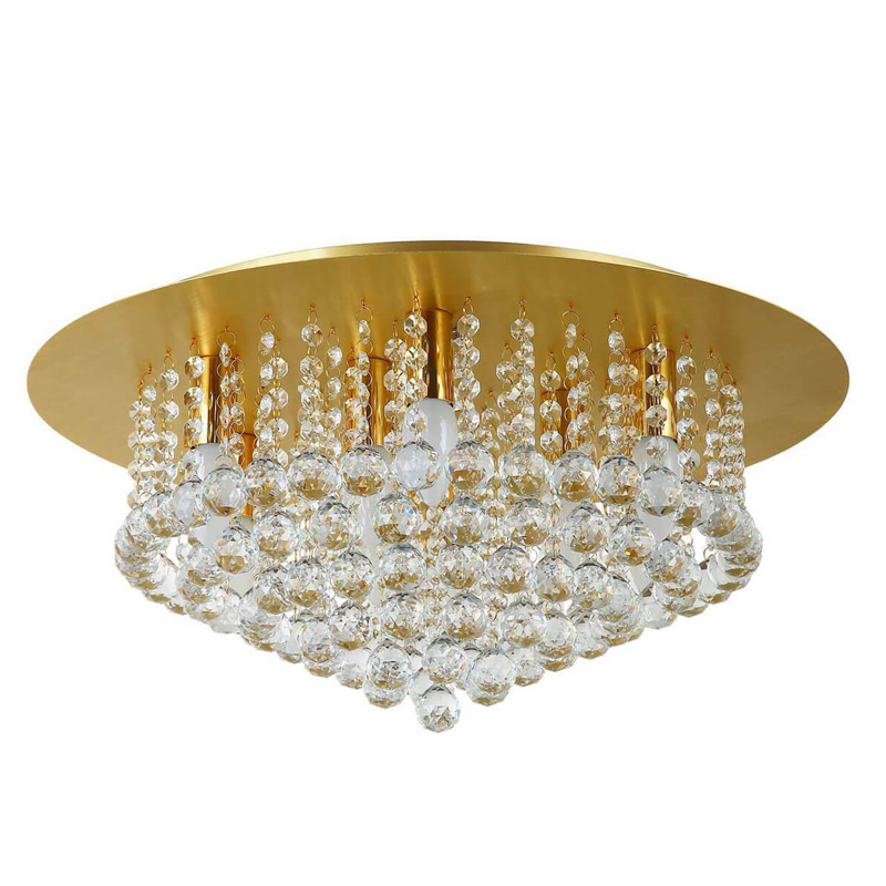 Потолочный светильник Cascade Chandelier Crystal 55 Глянцевое золото Прозрачное Стекло в Нижнем Новгороде | Loft Concept 