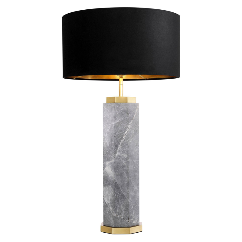 Настольная лампа Eichholtz Table Lamp Newman Grey Латунь Античная полированная Серый Черный в Нижнем Новгороде | Loft Concept 