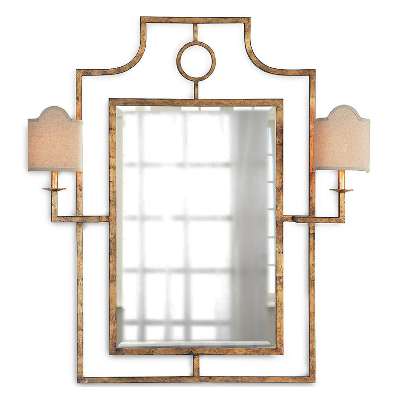 Зеркало с бра Mirror with Sconces Dairile Gold Золотой в Нижнем Новгороде | Loft Concept 