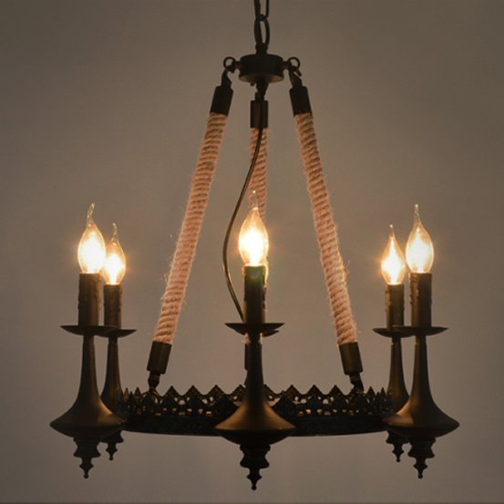 Люстра 6-Light Rustic Chandelier Черный в Нижнем Новгороде | Loft Concept 