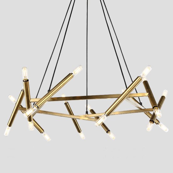 Подвесной светильник JONATHAN BROWNING Le Pentagone Chandelier 20 Light Латунь в Нижнем Новгороде | Loft Concept 