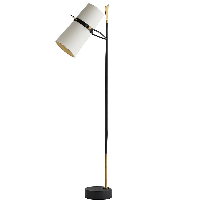 Торшер Arteriors YASMIN FLOOR LAMP Латунь Белый Черный в Нижнем Новгороде | Loft Concept 