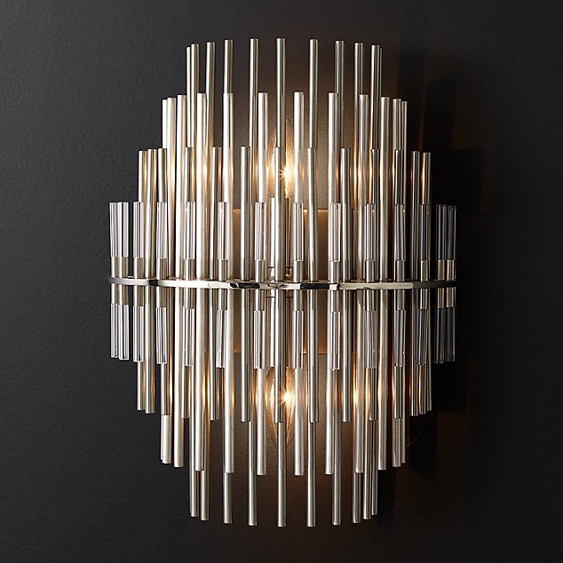 Бра Restoration Hardware Emile Sconce Chrome Прозрачный Латунь Античная полированная Оловянный в Нижнем Новгороде | Loft Concept 