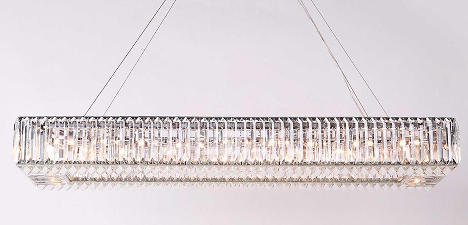 Люстра Darleen Crystal Nickel Rectangular Chandelier - фото