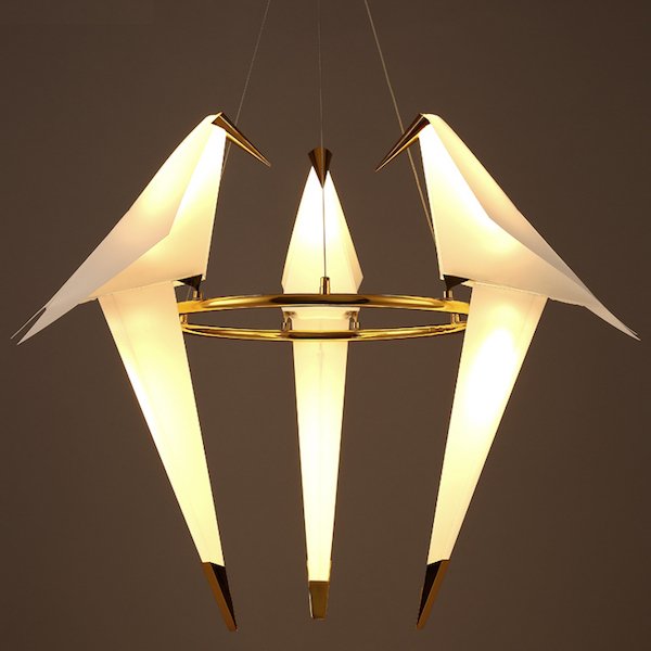 Люстра Origami Bird Chandelier 3 Бежево-серый Золотой в Нижнем Новгороде | Loft Concept 