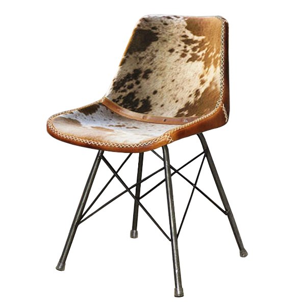 Стул лофт шкура коровы Cowhide Schoolhouse Chair Коричневый Черный в Нижнем Новгороде | Loft Concept 