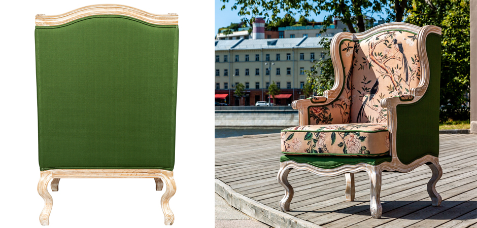 Кресло Beige and Green Chinoiserie Armchair - фото №1