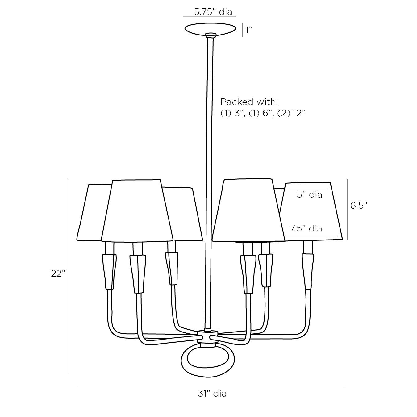 Люстра Arteriors JEREMIAH CHANDELIER в Нижнем Новгороде